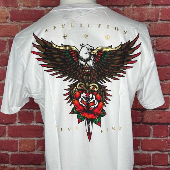 Affliction Black Label Men’s Eagle Short Sleeve T-shirt- XLarge - NWT - Picture 8 of 13